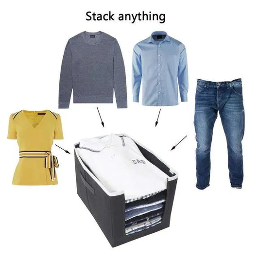 Closet Organizer-Foldable Shirts and Clothing Organizer Stackers (Pack of 1) Assorted Color