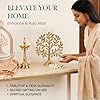 TEMPLE'S TOUCH 100% Pure Brass Kalpavriksha Tree with Birds | House Warming Gifts | Brass Decoration Items for Home | (6 Inch) Tree of Life Showpiece with Vastu Guide for Home, Office & Puja Decor