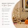 TEMPLE'S TOUCH 100% Pure Brass Kalpavriksha Tree with Birds | House Warming Gifts | Brass Decoration Items for Home | (6 Inch) Tree of Life Showpiece with Vastu Guide for Home, Office & Puja Decor