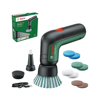 Bosch Home & Garden Electric Cleaning Brush, Cordless, Rechargeable via USB, Powerful Motor, for Kitchen, Bathroom, Shoes, Furniture & More, IPX5 Water Resistant, 3.6 V Integrated Battery