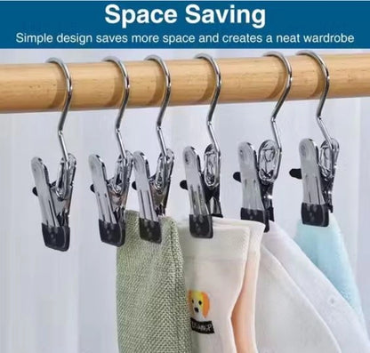 Stainless Steel Hangers with Clips Stylish 10pcs (Pack of 1)