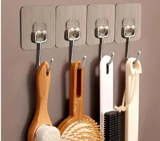 Large Adhesive Hook for wall Heavy Duty, (Pack of 10)