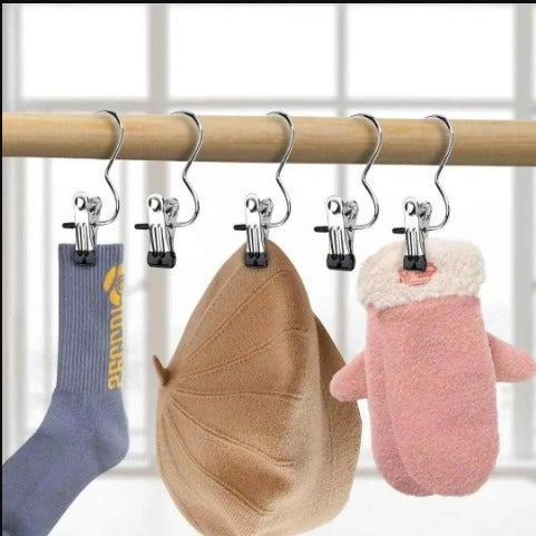 Stainless Steel Hangers with Clips Stylish 10pcs (Pack of 1)