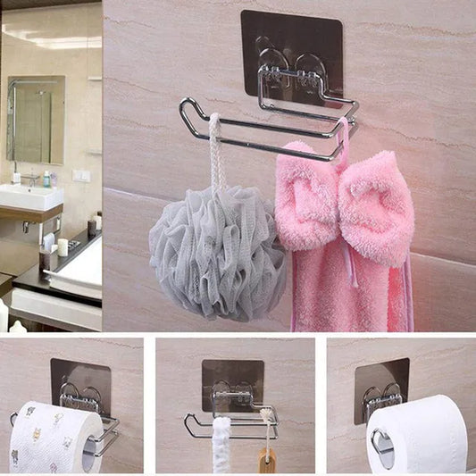 Stailess Steel Wall Mount Self Adhesive Toilet Paper Holder