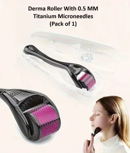 Derma Roller With 0.5 MM Titanium Microneedles (Pack of 1 )